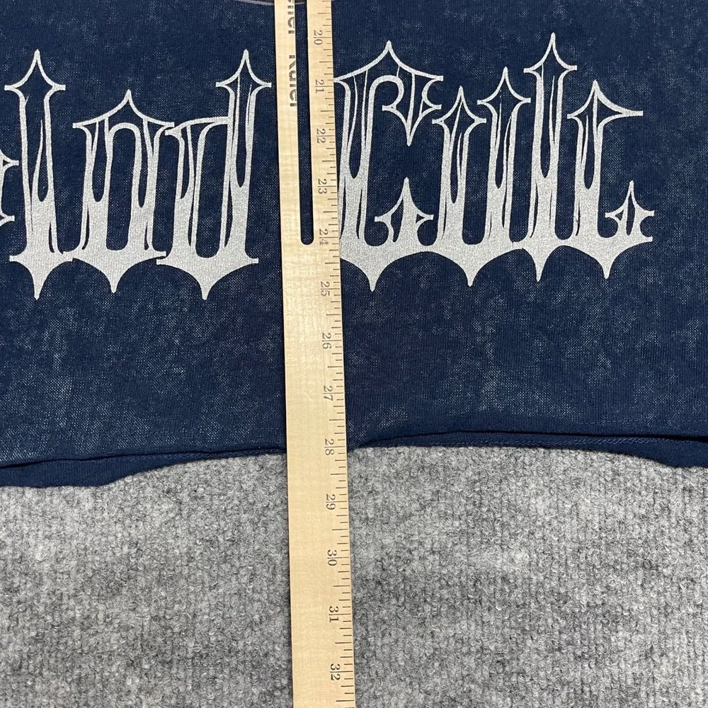 Biker Shirt Mens Large Blue Mad Cult Rescued From The Embers Skull Graphic Boxy
